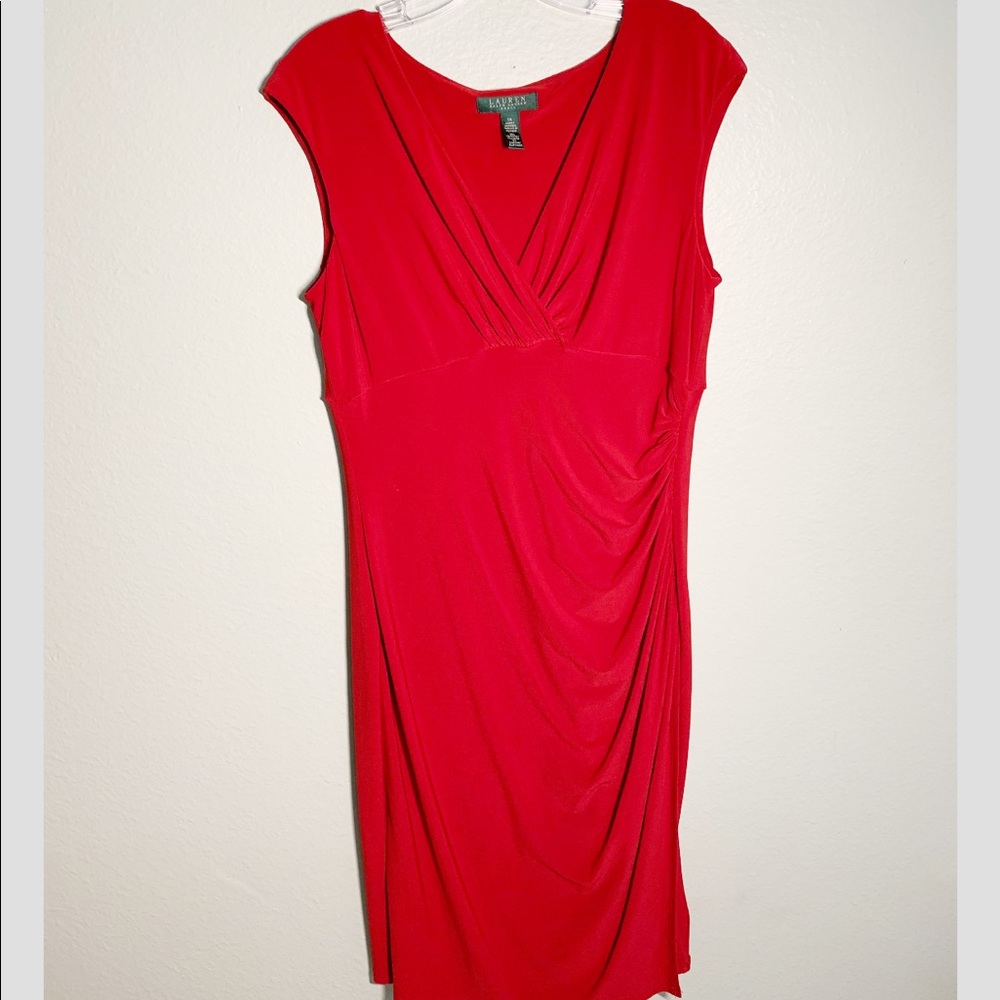 Lauren Ralph Lauren Dress Red Cocktail Night Party